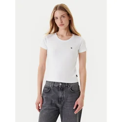 Converse Majica 10027252-A01 Bela Slim Fit
