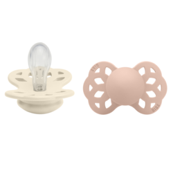 BIBS - Duda s simetričnim cucljem Infinity, Ivory & Blush Silicone-6 - 36 mesecev