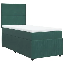 Vidaxl Box spring postelja z vzmetnico temno zelena 80x200 cm žamet