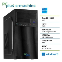PCPLUS e-machine i5-12400 16GB 1TB Windows 11 Home namizni računalnik