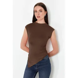 TRENDYOLMILLA Ženska bluza Twoss24Bz00534, Smeđa