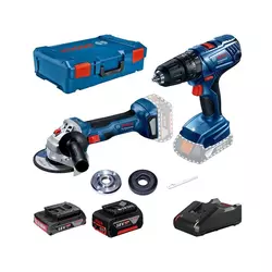 BOSCH set aku alata GWS-180 Li + GSB 180-LI 18V+ 2 baterije + punjač + L-Boxx (0615990M36)