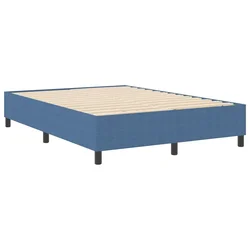 Vidaxl Platforma postelja Modra 140 x 200 cm Žametna tkanina