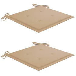 Jastuci za vrtne stolice 2 kom bež 40x40x4 cm od tkanine