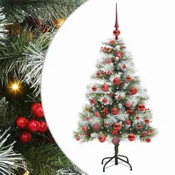 Umjetno božićno drvce S LED lampica Zelena i bijela 120 cm