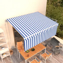 Automatska tenda na uvlačenje s roletom 4,5 x 3 m plavo-bijela