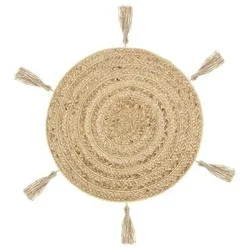 shumee Pogrinjek iz jute s pomponi za na krožnik, premer 38 cm