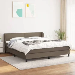 Greatstore Box spring postelja z vzmetnico taupe 180x200 cm blago