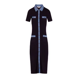 Morgan Dolga srajca marine/moder denim