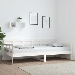 shumee vidaXL Dnevna postelja bela masivna borovina 90x200 cm