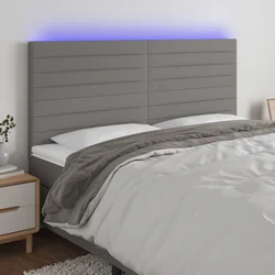 LED uzglavlje tamnosivo 200x5x118/128 cm od tkanine