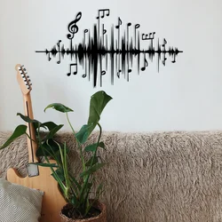 Wallity Metalna zidna dekoracija sa dezenom muzike 69x37 cm crna
