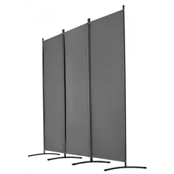 VEVOR Prostorovni razdelilnik 3 paneli 2600x1840x520 mm Siva