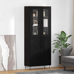 Highboard Bijeli i crni hrast 69,5 x 34 x 180 cm