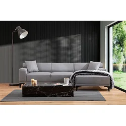 Atelier del Sofa Ugaona garnitura Petra R 145x69x87cm Svetlosiva