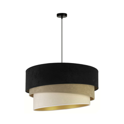 Duolla - Luster na sajli DEVON 1xE27/40W/230V, prečnik 45 cm, crna/bež