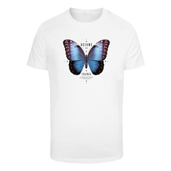 Mens T-shirt Become the Change Butterfly white