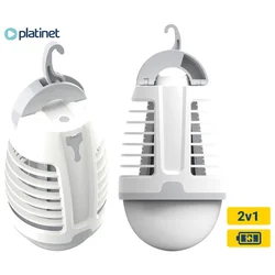 LED Prenosiva punjiva lampa sa lapačem insekata LED/5W/1800 mAh IPX4 bela/siva