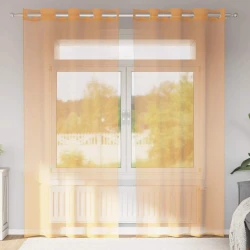 vidaXL Voile zavese z vponkami 2 kosa oranžna 140x225 cm