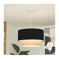 Brilagi - LED luster na sajli CERIA 1xE27/40W/230V prečnik 50 cm crna/bež