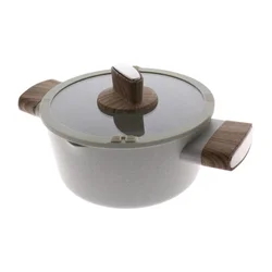 BAKERS SECRET Šerpa aluminijska sa staklenim poklopcem 24cm krem BS11436