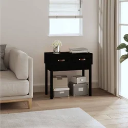 Konzolni stol crni 76,5x40x75 cm od masivne borovine