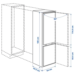 TINAD Frižider/zamrzivač, IKEA 500 ugrađeno, 210/79 l