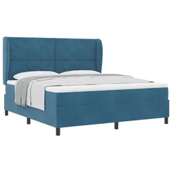 vidaXL vidaXL Box Spring Postelja z Blazino Temno Modra 180x200 cm Žamet, (22051409)