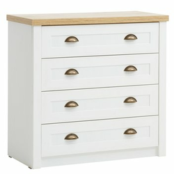 Komoda MARKSKEL 4 fioke bela/hrast