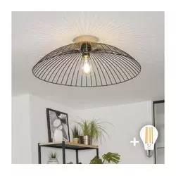 Brilagi - LED plafonski luster CERIA WIRE 1xE27/40W/230V, prečnik 60 cm, crna/hrast
