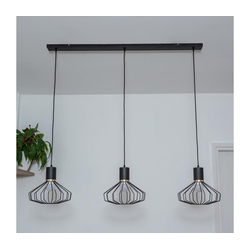 Luster na sajli SOLANO 3xE27/15W/230V crna/zlatna