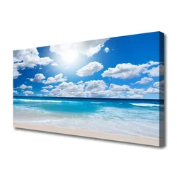 tulup.si Slika na platnu Oblaki landscape beach morje 100x50 cm