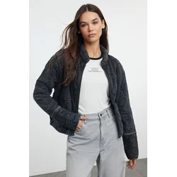 Trendyol Anthracite Oversize Cotton Quilted Puffer Jacket