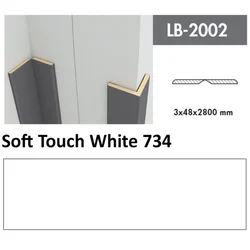 Profil Zidni MDF LB-2002 Soft Touch White (734) 2800x48x3mm ( 026-064 )