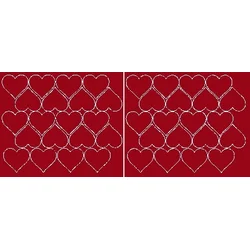 shumee Nalepke za Valentinovo v obliki srca 5 cm 40 kosov temno rdeče sijajne