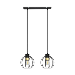 Luster na lanku STARLIGHT 2xE27/15W/230V crna/zlatna