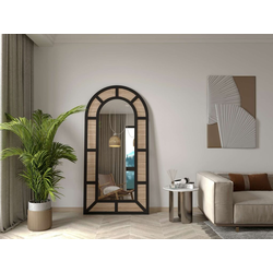 Hanah Home Podno ogledalo Latice, 90 x 180 cm, Crno
