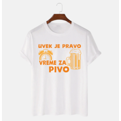 MAFIMI Majica Uvek je pravo vreme za pivo, Bela