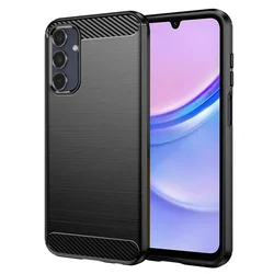Techsuit Carbon Silicone maska za Samsung Galaxy A15 4G / A15 5G – crna
