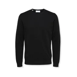 Selected Noos Berg Crew Knit - Black Črna