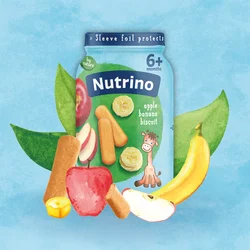 Nutrino Pire od voća, Jabuka i banana sa keksom, 190g