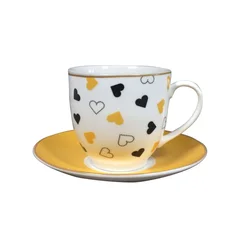 PORCELAN SET ZA KAFU 160ml 6/1 (SRCA/ŽUTI) JH-CS-160ZHC-9320