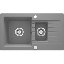 Deante Zorba ZQZ S513 Sudopera, 1.5 korito, 15cm, Granitna, Siva