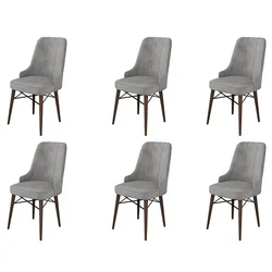 Hanah Home Set stolica Pare, 46x94x46 cm, 6 komada, Braon-siva