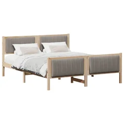 Vidaxl Kovinska posteljna konstrukcija Rjava in taupe 150 x 200 cm
