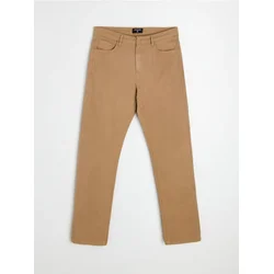 Sinsay - Pamučne pantalone ravnog kroja - zlatno braon