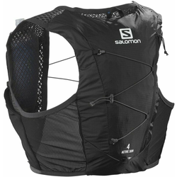Prsluk za trčanje Salomon Active Skin 4 With Flasks Veličina ledja ruksaka: L/XL / Boja: crna