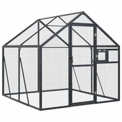 Kavez za ptice antracit 1,79x2x1,85 m aluminijski