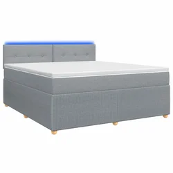 vidaXL Postelja boxspring z vzmetnico Svetlo siva 140 x 190 cm Blago