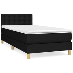 Vidaxl Box spring postelja z vzmetnico črn 90x190 cm blago